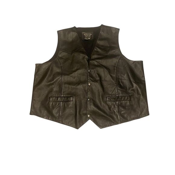 Modal New York Men’s Vest Leather Black Size 5X - Picture 1 of 5
